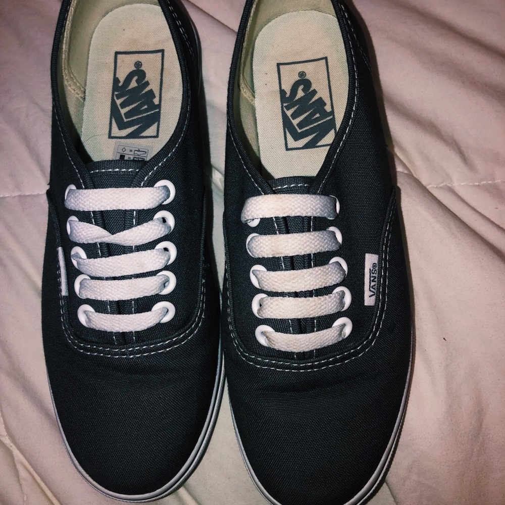 grey low top vans